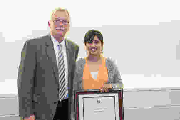 Dr. Carruthers and Faculty Award recipient Shruti Sharma, PhD