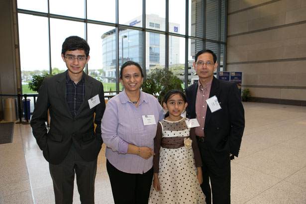 Sridevi Kolluri, PhD, GSBS ’04, enjoys the reunion with her family.