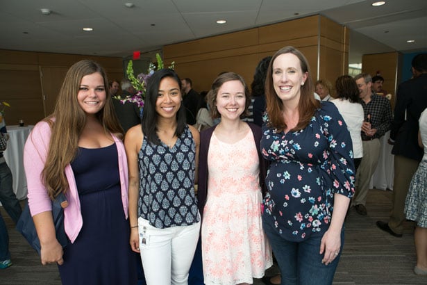 Kayleigh Gallagher, Claudine Mapa, Sarah Hainer and Heather Arsenault during the GSBS Celebration of Student Achievement reception