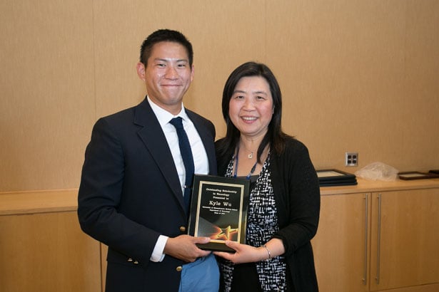 Dr. Qin presented Kyle Wu with the UMMS Department of Neurology Outstanding Scholarship in Neurology Prize.