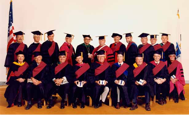 H. Brownie Wheeler (back row, fourth from left) with other UMMS founding chairs in 1995