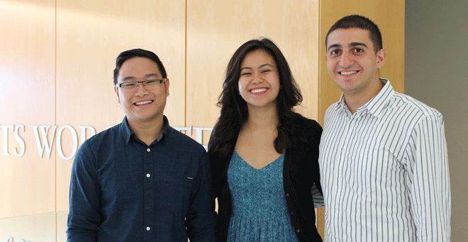 (From left), Anthony Tran, Jacqueline Tran and Elias Nammour, members of the Class of 2019