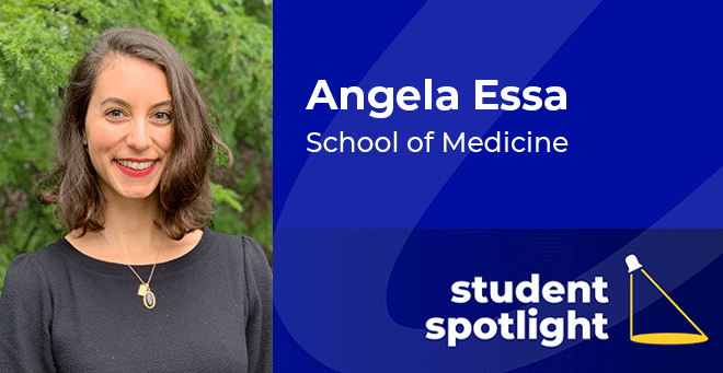 Second-year med student Angela Essa studying diet and hypertension in pregnant women