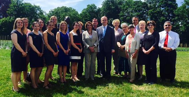 U.S. Rep. James McGovern and House Minority Leader Nancy Pelosi recognized UMMS students and officials part of the Farm-to-Health Center Initiative on Saturday, June 13, 2015.