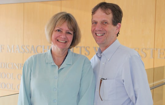 Julie Jonassen,PhD, with husband and IT specialist Richard Rabe, will launch a computerized medical learning management system in Liberia this summer.