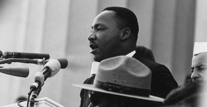 Martin Luther King Jr. delivering his  'I Have a Dream' speech on Aug. 28, 1963. Photo: Rowland Scherman courtesy  of the National Archives