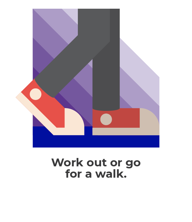 Illustration for Strategies to regain equilibrium vary from person to person, Runyan said, but movement of any kind, whether exercising or just going for a walk, is a “high-yield intervention” for calming the nervous system.