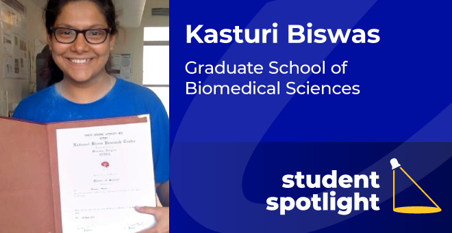 From Kolkata to Worcester, GSBS student Kasturi Biswas drawn to science of the brain