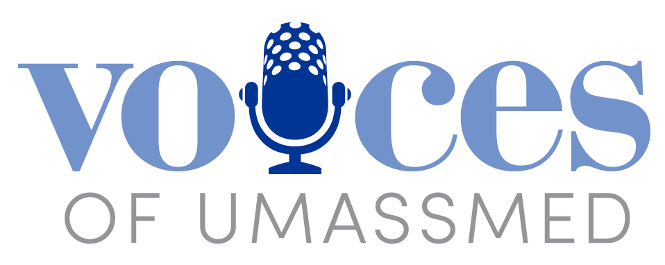 Voices of UMassMed podcast logo