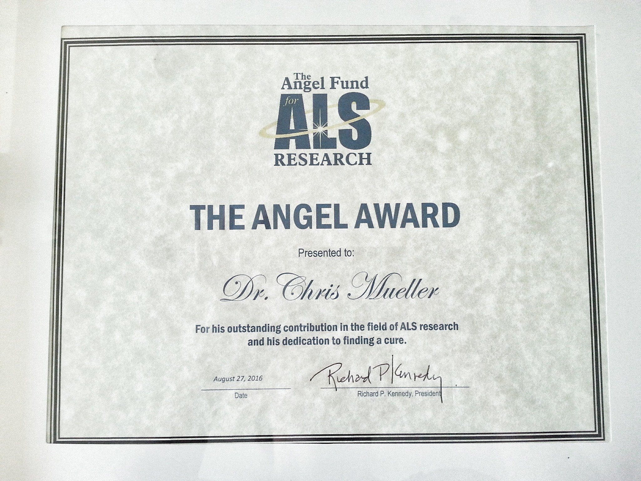 2016 Angel Award Angel Fund Chris Mueller